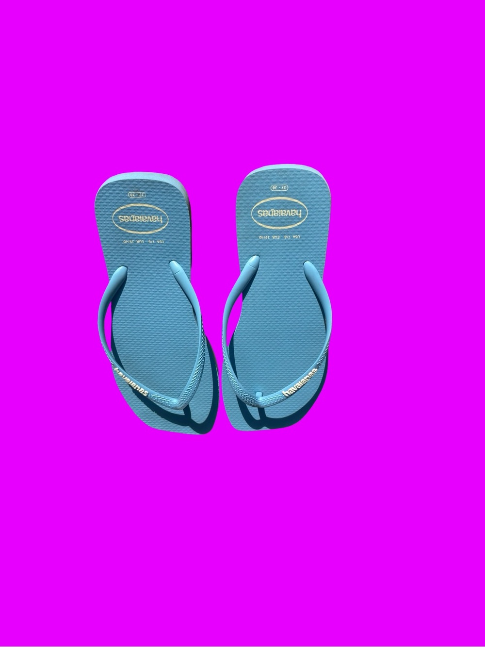 Havaianas Flip Flops in Sky Blue Like New Women’s Size 7/8 - Picture 3 of 4